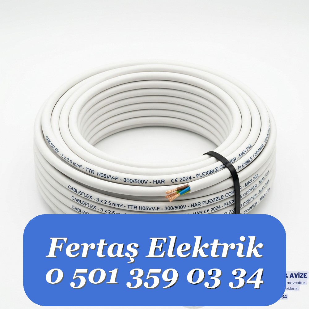 Öznur Kablo 3x2.5 mm² TTR Çok Damarlı Bakır Kablo (50 Metre)