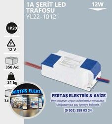 Şerit LED Trafo 12V 10A (120W) İnce Kasa